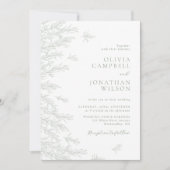 Elegante weiche Seiten Grüne Blätter Botanische Ho Einladung (Vorderseite)