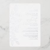 Elegante weiche Violette Minimal Silberleaf Hochze Folieneinladung (Vorderseite)