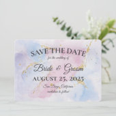 Elegante weiche Wasserfarbenkarte Save the Date Einladung (Stehend Vorderseite)