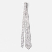 Elegante Weidenblätter auf Weiß Krawatte (Rückseite)