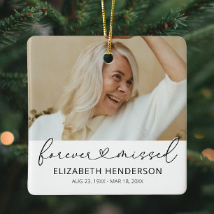 Elegante Weihnachten 2 Fotos Keramikornament