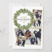 Elegante Weihnachten 5 Foto Collage Grünes Kraut (Vorderseite)