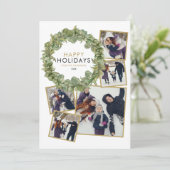 Elegante Weihnachten 5 Foto Collage Grünes Kraut (Stehend Vorderseite)