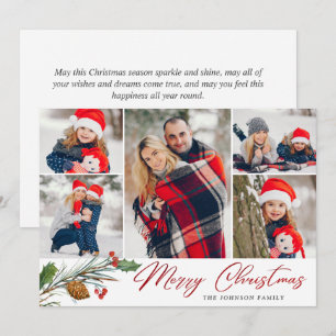 Elegante Weihnachten 5 Foto Collage Moderne Gruß