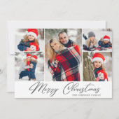 Elegante Weihnachten 5 Foto Collage Moderne Gruß (Vorderseite)