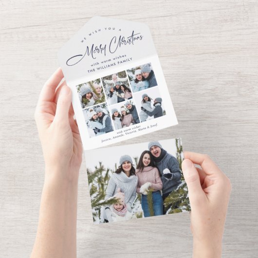 Elegante Weihnachten 7 Foto Grußkarte All In One Einladung (Abreißen)