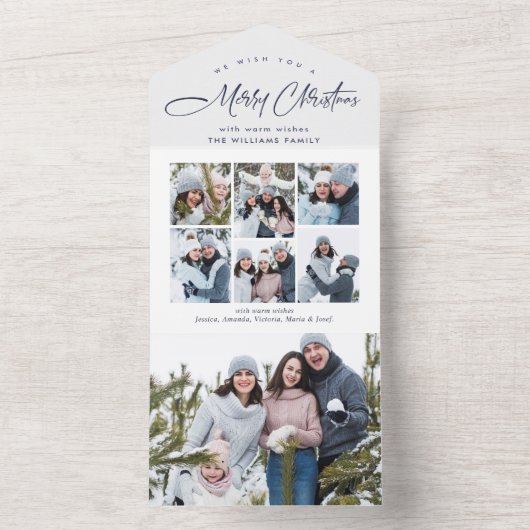 Elegante Weihnachten 7 Foto Grußkarte All In One Einladung (Innen Boden)