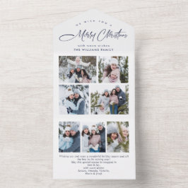 Elegante Weihnachten 7 Foto Grußkarte All In One Einladung