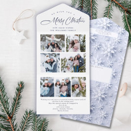 Elegante Weihnachten 7 Foto Grußkarte All In One Einladung