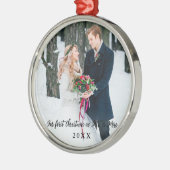 Elegante Weihnachten als Mr. und Mrs. Round Ornament Aus Metall (Links)