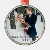 Elegante Weihnachten als Mr. und Mrs. Round Ornament Aus Metall (Vorne)