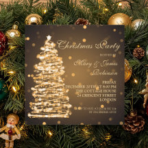 Elegante Weihnachten Bokeh Tree Holiday Party Gold