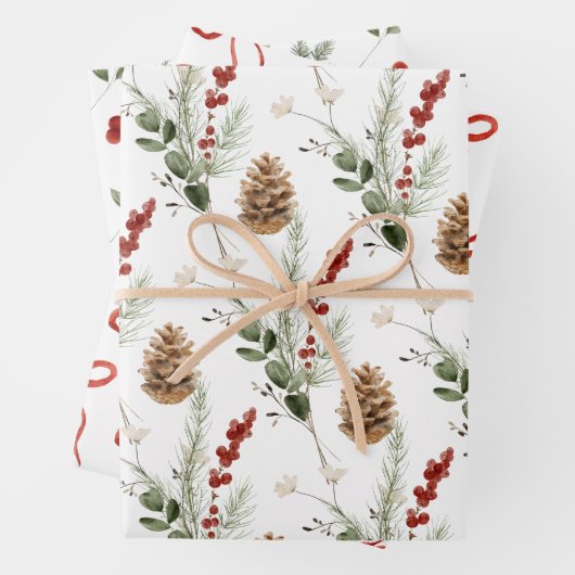 Elegante Weihnachten Botanisch Geschenkpapier Set (Beispiel)