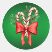 Elegante Weihnachten Botanisch Rot & Grün Runder Aufkleber (Vorderseite)