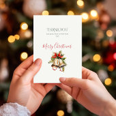 Elegante Weihnachten Dankeschön Karte in Grün und 