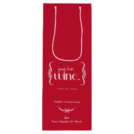 Elegante Weihnachten "Gives Ihn Wine" Shakespeare Geschenktüte Für Weinflaschen