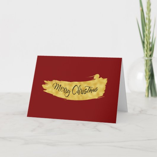 Elegante Weihnachten Gold & Red Foto Card (Vorderseite)