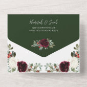 Elegante Weihnachten Grünen Winter Hochzeit All In One Einladung (Rückseite)