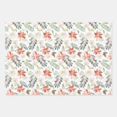 Elegante Weihnachten Holly Berries Urlaubsmuster Geschenkpapier Set (Vorderseite 3)