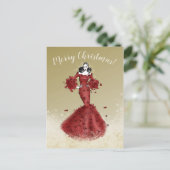 Elegante Weihnachten in Gold und Rot Postkarte (Stehend Vorderseite)