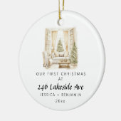 Elegante Weihnachten in unserer neuen Zuhause-Fami Keramik Ornament (Links)