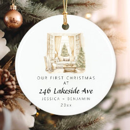 Elegante Weihnachten in unserer neuen Zuhause-Fami Keramik Ornament