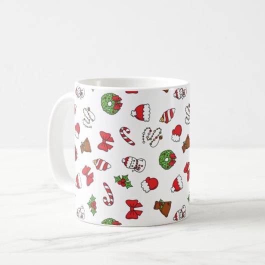 Elegante Weihnachten Kaffeetasse (Vorderseite Links)