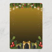 Elegante Weihnachten Menükarte (Rückseite)