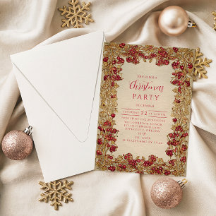 Elegante Weihnachten mit Goldblatt Einladung