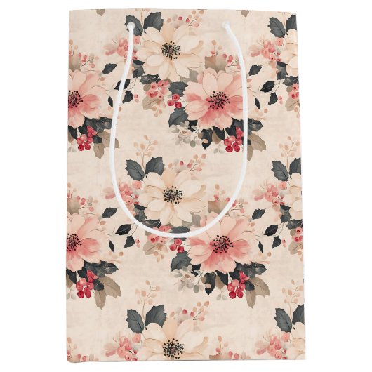 Elegante Weihnachten Mittlere Geschenktüte (Vorderseite)