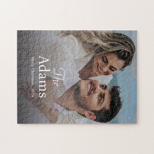 Elegante Weihnachten | Modern Trendy Fun Couple Puzzle (Horizontal)