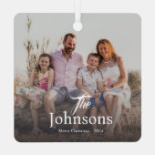 Elegante Weihnachten | Moderne Trendy Fun Family Ornament Aus Metall (Rückseite)