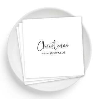 Elegante Weihnachten Napkins mit schwarzer Hand Le Serviette