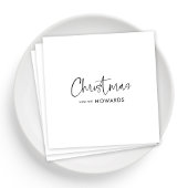 Elegante Weihnachten Napkins mit schwarzer Hand Le Serviette