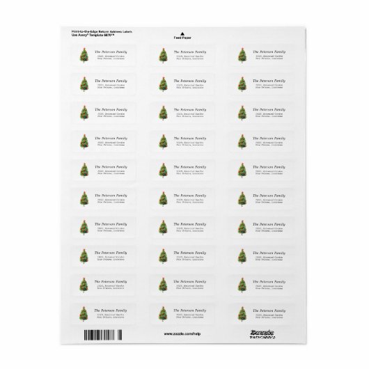 Elegante Weihnachten Pine Tree | White Address (Vorne)