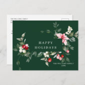 Elegante Weihnachten Poinsettia Holiday Gruß Postkarte (Vorne/Hinten)