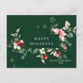 Elegante Weihnachten Poinsettia Holiday Gruß Postkarte (Vorderseite)