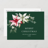 Elegante Weihnachten Poinsettia Holiday Gruß Postkarte (Vorne/Hinten)