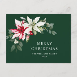 Elegante Weihnachten Poinsettia Holiday Gruß Postkarte
