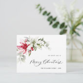 Elegante Weihnachten Poinsettia Holiday Gruß Postkarte (Stehend Vorderseite)
