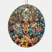 Elegante Weihnachten Rentier individuell anpassbar Keramik Ornament (Links)