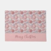 Elegante Weihnachten Rosa Schneeflocken Fußmatte (Vorderseite)