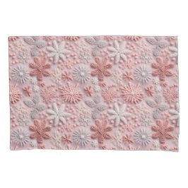 Elegante Weihnachten Rosa Schneeflocken Kissenbezug