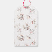 Elegante Weihnachten Rote Berries Vögel Geschenkanhänger (Rückseite)