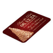 Elegante Weihnachten Save the Date Gold Red Magnet (Linke Seite)