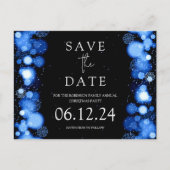 Elegante Weihnachten Save the Date Gold Winter Nav Ankündigungspostkarte (Vorderseite)