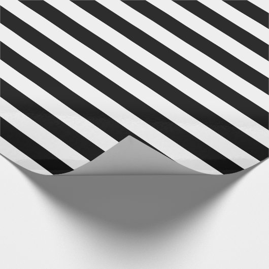 Elegante Weihnachten Schwarz-Weiß gestreift Geschenkpapier (Ecke)