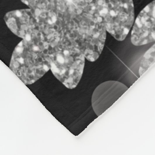 Elegante Weihnachten Schwarz-weiße Silberschneeflo Fleecedecke (Ecke)