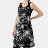 Elegante Weihnachten Schwarz-weiße Silberschneeflo Schürze (InSitu)