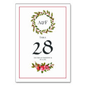 Elegante Weihnachten und Weihnachten Tischnummer (Rückseite)